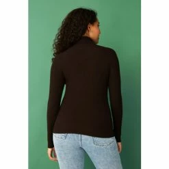F&F Brown Rib Roll Neck Jumper -F&F Shop unnamed file 3038