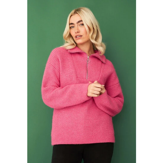 unnamed-file-3054.jpg F&F Pink Zip Funnel Neck Jumper -F&F Shop unnamed file 3054