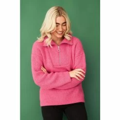 F&F Pink Zip Funnel Neck Jumper 4 F&F Pink Zip Funnel Neck Jumper -F&F Shop unnamed file 3056