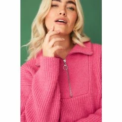 F&F Pink Zip Funnel Neck Jumper 5 F&F Pink Zip Funnel Neck Jumper -F&F Shop unnamed file 3057