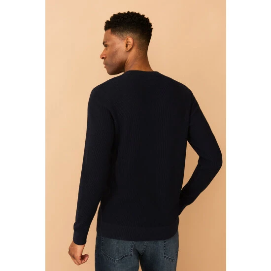 unnamed-file-3067.jpg F&F Blue Cotton Texture Knitted Jumper -F&F Shop unnamed file 3067