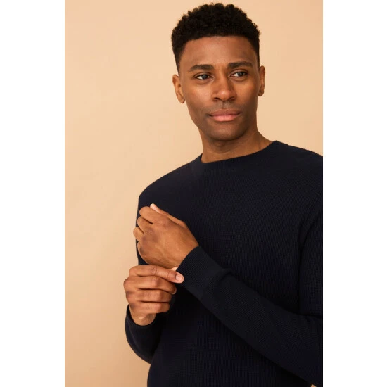 unnamed-file-3069.jpg F&F Blue Cotton Texture Knitted Jumper -F&F Shop unnamed file 3069