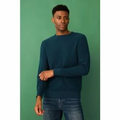 F&F Teal Green Cotton Texture Knitted Jumper