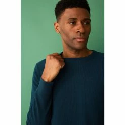 F&F Teal Green Cotton Texture Knitted Jumper -F&F Shop unnamed file 3075