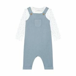 F&F Mini Hinch Boys Sage Green Snit Dungarees