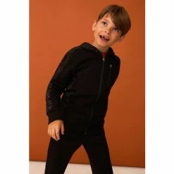 F&F Inject Bonded Black Zip Through Hoodie