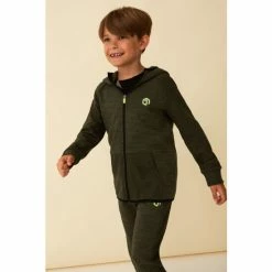 F&F Khaki Green Ripple Sweat Zip Through Hoodie
