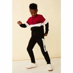 F&F Black Colourblock Funnel Neck Sweat Set