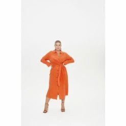F&F FW Bridge Orange Kiera Wrap Midi Dress -F&F Shop unnamed file 354