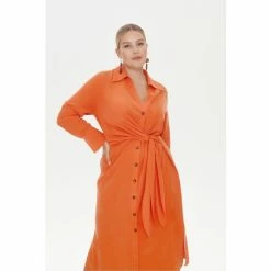 F&F FW Bridge Orange Kiera Wrap Midi Dress -F&F Shop unnamed file 356