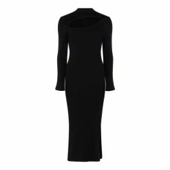 F&F FW Bridge Black India Slash Neck Knit Midi Dress 10 F&F FW Bridge Black India Slash Neck Knit Midi Dress -F&F Shop unnamed file 388
