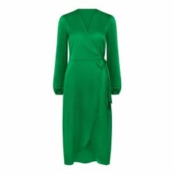 F&F Green Satin Wrap Dress -F&F Shop unnamed file 404