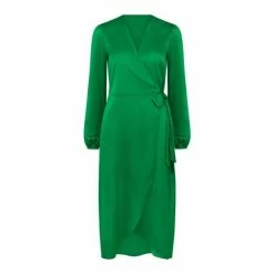F&F Green Satin Wrap Dress -F&F Shop unnamed file 405