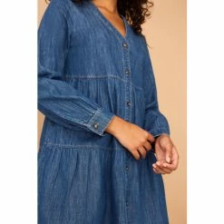 F&F Blue Denim Tiered Mini Dress -F&F Shop unnamed file 415