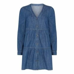 F&F Blue Denim Tiered Mini Dress -F&F Shop unnamed file 416