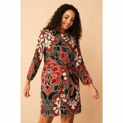 F&F Brown Tribal Print Mini Wrap Dress -F&F Shop unnamed file 420