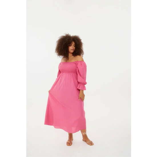 unnamed-file-491.jpg F&F FW Bridge Delilah Linen Pink Square Neck Dress -F&F Shop unnamed file 491