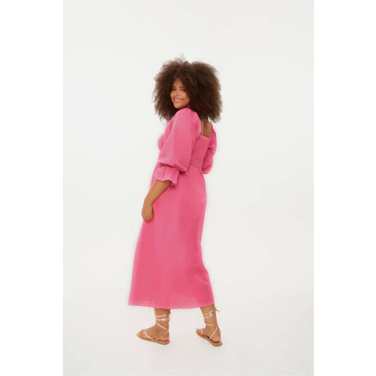 unnamed-file-494.jpg F&F FW Bridge Delilah Linen Pink Square Neck Dress -F&F Shop unnamed file 494