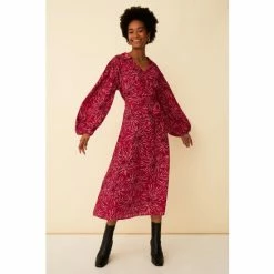 F&F Pink Flower Midi Shirt Dress -F&F Shop unnamed file 511