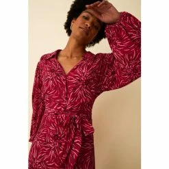 F&F Pink Flower Midi Shirt Dress -F&F Shop unnamed file 512