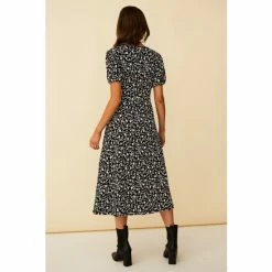 F&F Textured Floral Print Black Jersey Dress -F&F Shop unnamed file 517
