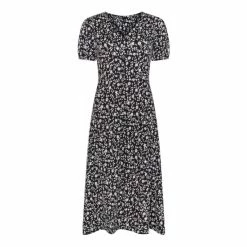 F&F Textured Floral Print Black Jersey Dress -F&F Shop unnamed file 519