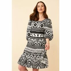 F&F Natural Mono Aztec Mini Dress -F&F Shop unnamed file 532