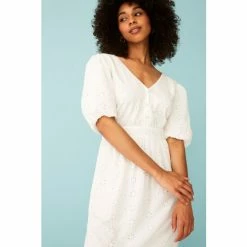 F&F Embroidered Broderie White Midi Dress -F&F Shop unnamed file 540