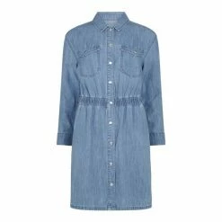 F&F Navy Blue Denim Elastic Waist Mini Dress -F&F Shop unnamed file 548