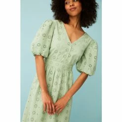 F&F Green Embroidered Broderie Midi Dress -F&F Shop unnamed file 552