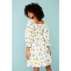 F&F Floral Smocked White Mini Dress -F&F Shop unnamed file 557