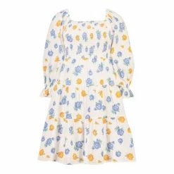 F&F Floral Smocked White Mini Dress -F&F Shop unnamed file 560