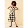 F&F Black Linen Check Button Through Midi Dress -F&F Shop unnamed file 561
