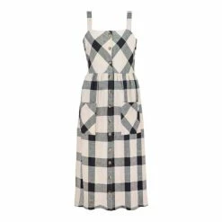 F&F Black Linen Check Button Through Midi Dress -F&F Shop unnamed file 565