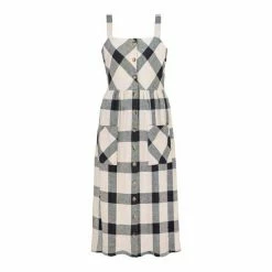 F&F Black Linen Check Button Through Midi Dress -F&F Shop unnamed file 566