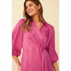 F&F Pink Satin Wrap Dress -F&F Shop unnamed file 576