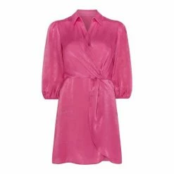F&F Pink Satin Wrap Dress -F&F Shop unnamed file 578