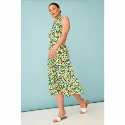 F&F Yellow Sleeveless Floral Midi Shirt Dress -F&F Shop unnamed file 601