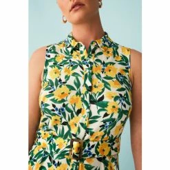 F&F Yellow Sleeveless Floral Midi Shirt Dress -F&F Shop unnamed file 602