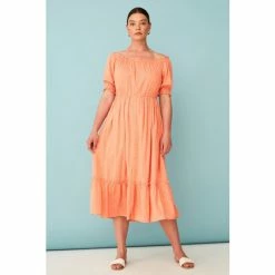 F&F Orange Bardot Midi Dress