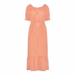F&F Orange Bardot Midi Dress -F&F Shop unnamed file 620