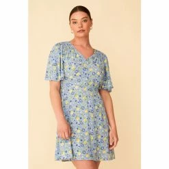 F&F Blue Ditsy Floral Mini Dress