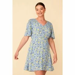 F&F Blue Ditsy Floral Mini Dress -F&F Shop unnamed file 627