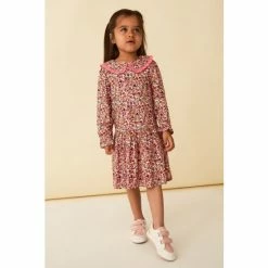 F&F Pink Floral Frill Woven Dress