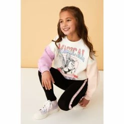 F&F White/Pink Unicorn Sweat Set