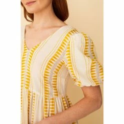 F&F Yellow Jacquard Tie Back Midi Dress -F&F Shop unnamed file 668