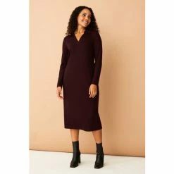 F&F Purple Rib Collar Dress -F&F Shop unnamed file 698