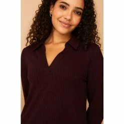 F&F Purple Rib Collar Dress -F&F Shop unnamed file 699