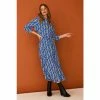 F&F Blue Chain Print Shirt Dress -F&F Shop unnamed file 702