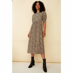 F&F Textured Jersey Brown Dress